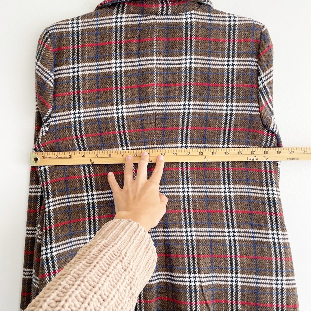 Urban Republic plaid long coat jacket shacket blazer preppy academia holiday M - Picture 8 of 14